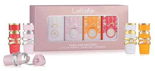 Lattafa Perfumes Yara Collection Eau de Parfum Gift Set, 4 x 5ml, Unisex Fragrance, Natural Spray