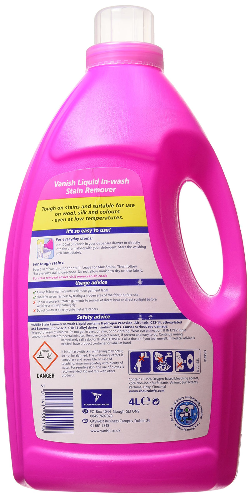 Vanish Fabric Stain Remover Oxi Action Liquid, 4L