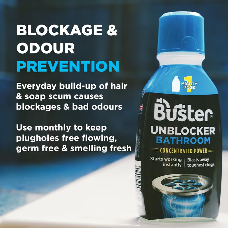 Buster Bathroom Drain Unblocker (Pack of 6 x 300ml)