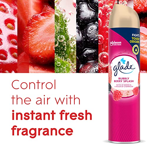 Glade Air Freshener, Aerosol Room Spray, Bubbly Berry Splash, Pack of 12 (12 x 300ml)