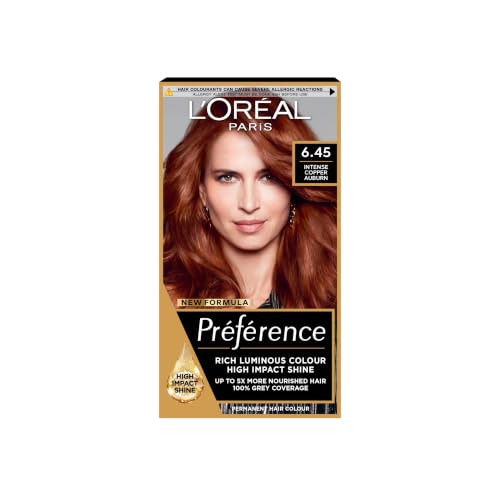 L'Oreal Paris Preference Hair Dye, Long Lasting, Luminous Permanent Hair Colour, 6.45, Brooklyn
