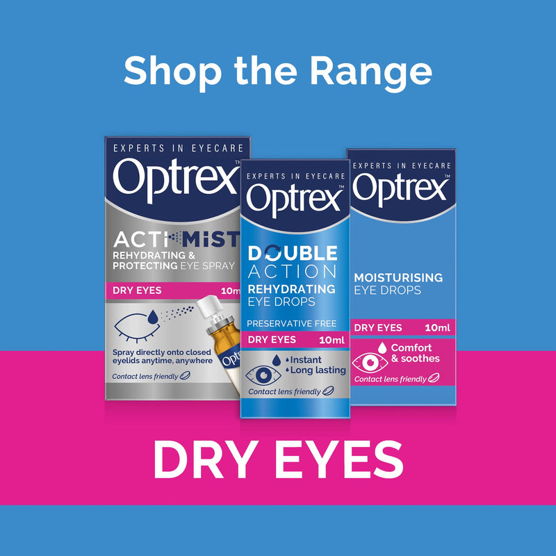 Optrex 10 ml Moisturising Eye Drops: Contact Lens Safe, Relieves Irritation, Soothes Inflammation, Hydrates, Provides Comfort for Dry and Sensitive Eyes