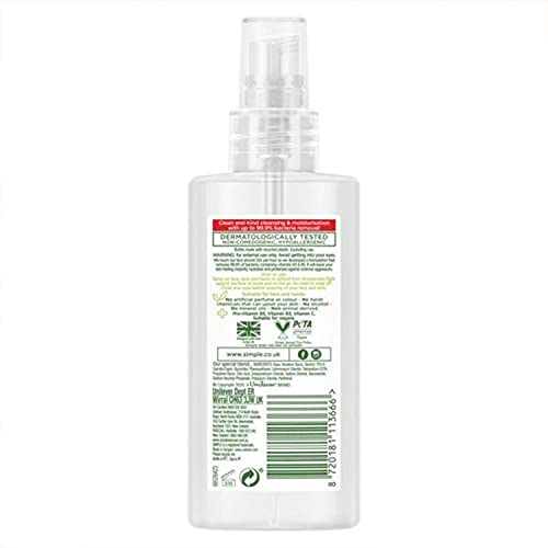 2 Pack of Simple Hydrating Mist + Anti-Bacterial Kind Defence Protect Mist 125ml