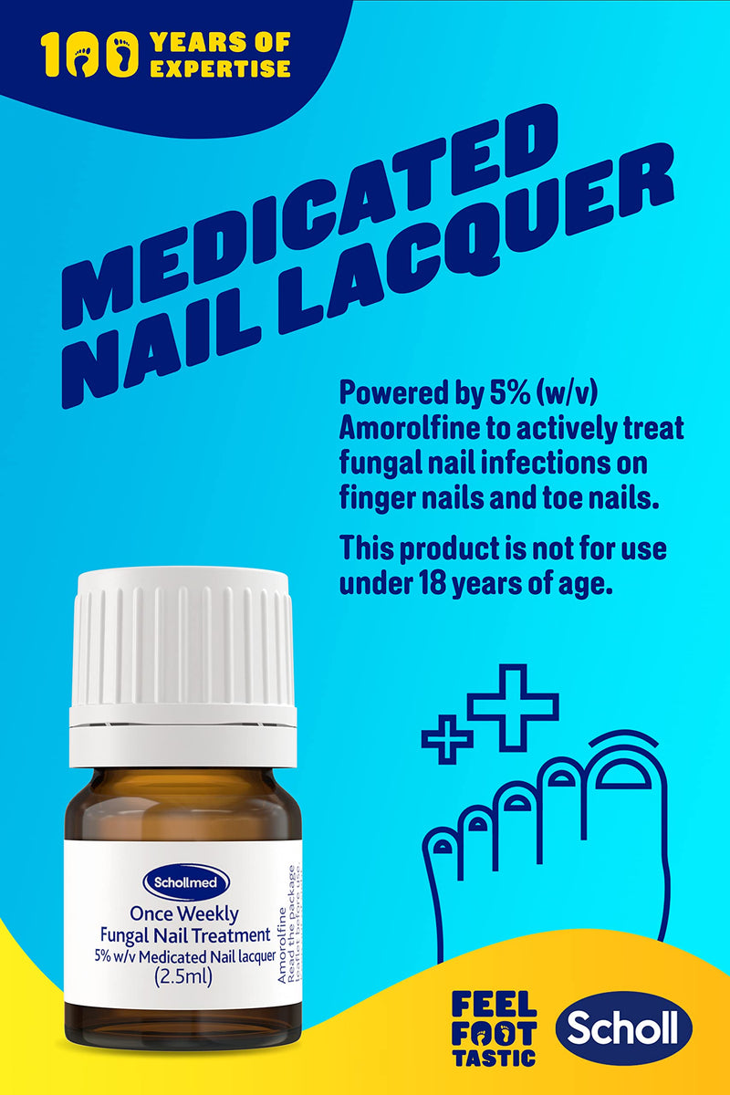 Schollmed Once Weekly Fungal Nail Treatment - Clinically Proven Fungal Nail Infection Treatment with Amorolfine, 2.5 ml