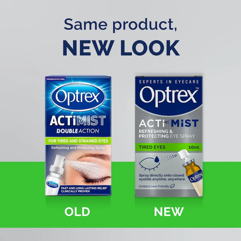 Optrex Actimist 10 ml Eye Spray - Relieves Tired, Strained, Dry Eyes, Reduces Moisture Loss, Provides Fast Cooling and Long-Lasting Relief for Irritations & Inflammations