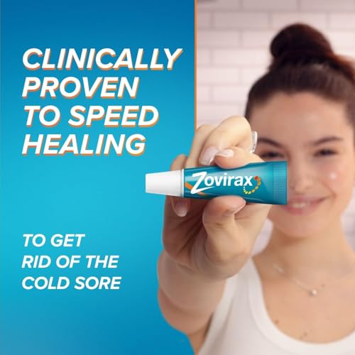 Zovirax Cold Sore Cream for Lips, with Aciclovir, Cold Sore Treatment that Speeds Healing and Pain Relief, Tube 2g
