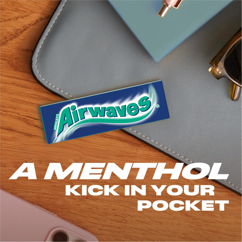 Airwaves Menthol Eucalyptus Sugar Free Chewing Gum Bulk, 30x10 Pcs