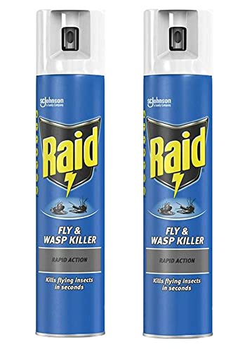 2 x Fly Wasp Killer Rapid Action Spray Can 300ml