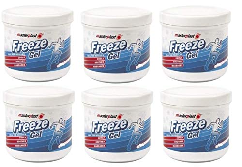 Masterplast 6 x Freeze Gel 200ml Tubs - Body Lube - Lubricant - Adults - Active Individuals, Sensitive Skin Users - Unisex