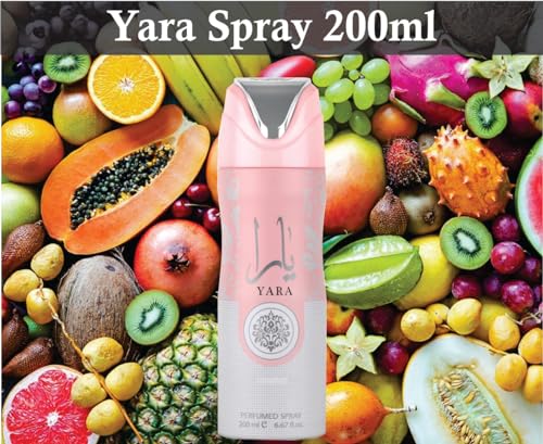 Sapphire's Choice - Yara Parfum | Body Spray 200ml | Vanilla, Sandalwood and Floral Fragrance | Arabian Oud Pink Perfume Spray for Women Pack of 2 Made in Dubai