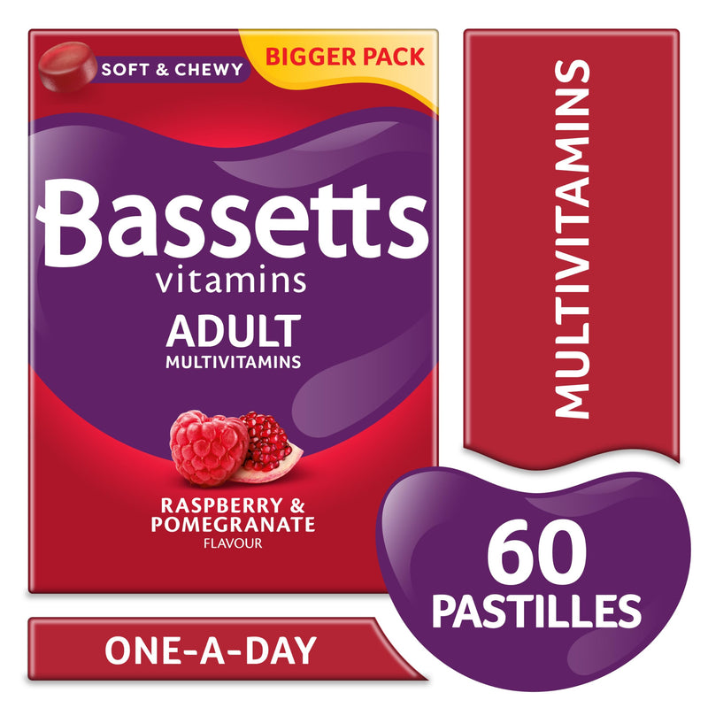 Bassetts Vitamins Adult Raspberry & Pomegranate Flavour Multivitamins 30 Gummy Pastilles