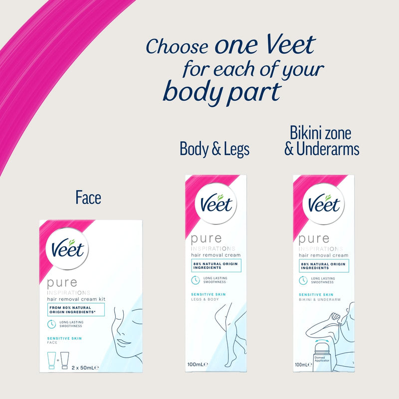Veet Pure Hair Removal Cream Legs & Body Sensitive 100ml
