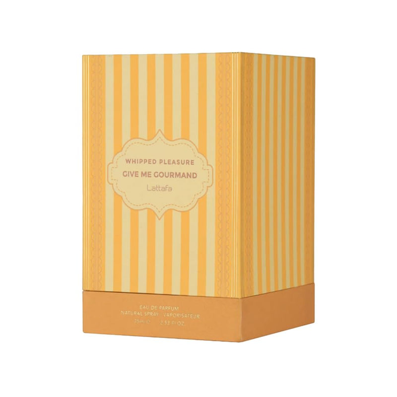 Lattafa Whipped Pleasure Eau de Parfum, Give Me Gourmand Collection - Whipped Cream, Caramel & Vanilla Scent, Spray Form, Unisex 75ml Perfume