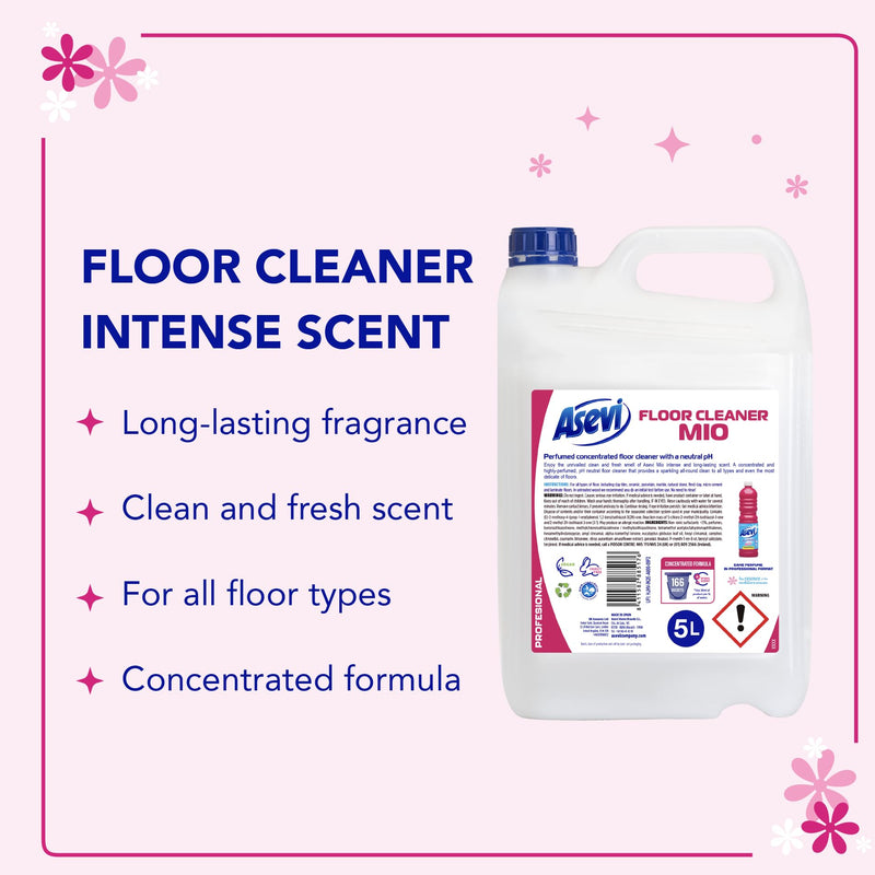 Asevi Concentrated Floor Cleaner Liquid – Fresh and Powerful Cleaning for Laminate, Stone and Hard Surfaces 5L