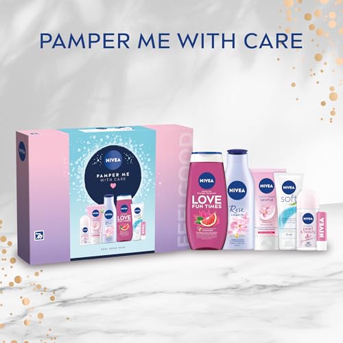 NIVEA Gift Set (4 Products), Women's Gift Set with Skincare Essentials, Includes Body Lotion, Face Mask, Face Wash, and Day Cream