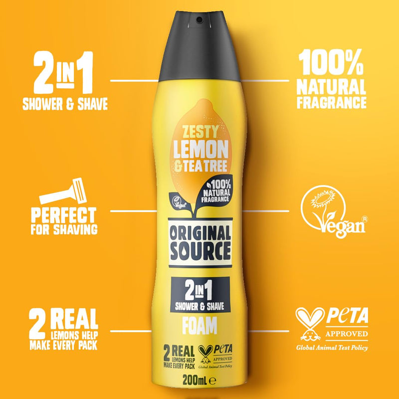 Original Source Lemon & Tea Tree 2 in 1 Shower and Shave Foam