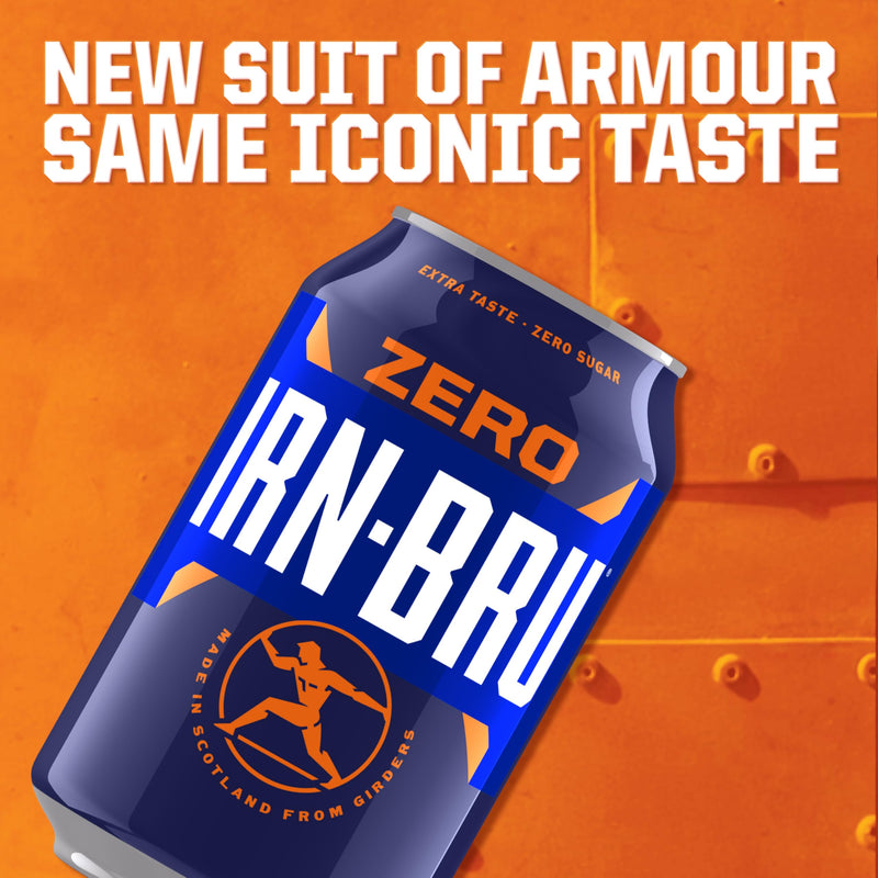 IRN-BRU Zero Carbonated Soft Drink, 24 Pack, 330ml Cans