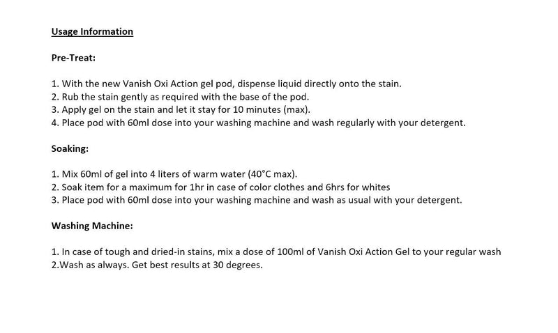Vanish Fabric Stain Remover Oxi Action Liquid, 4L