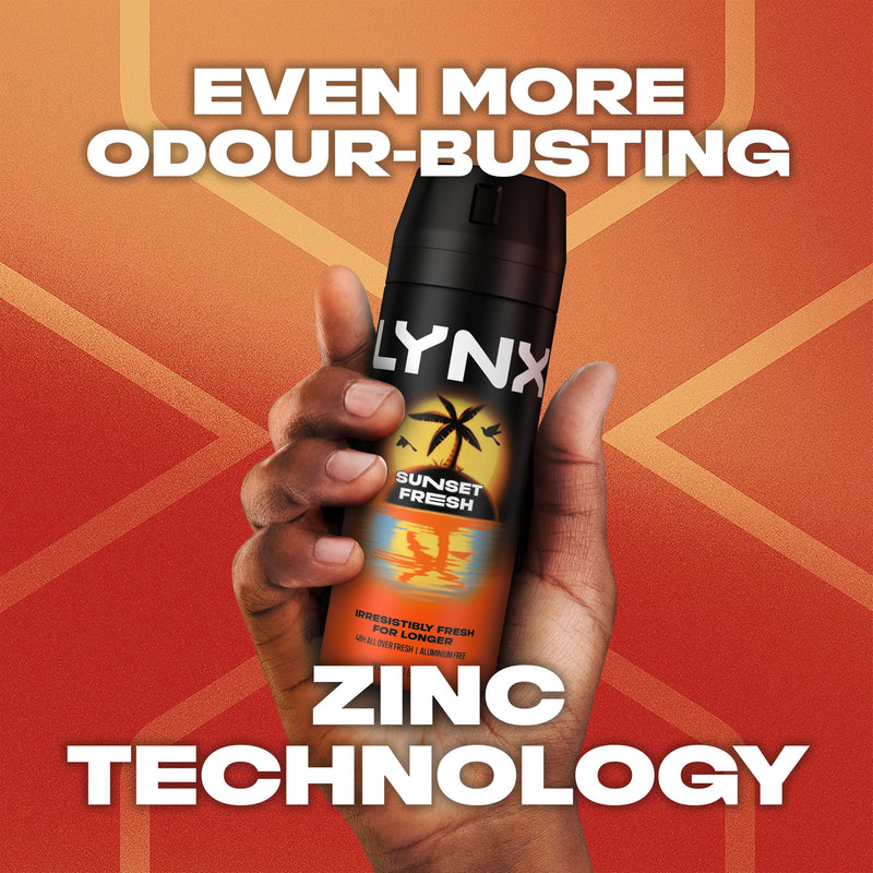 Lynx Sunset Fresh Trio Gift Set with a body spray, a body wash and an anti-perspirant perfect for any occasion 3 piece