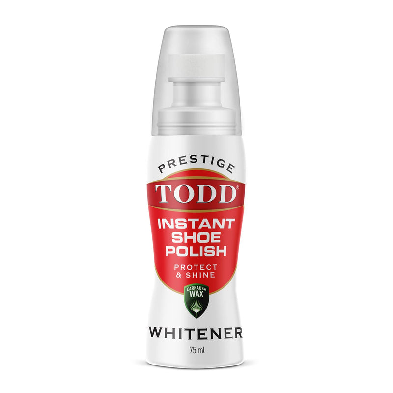 TODD Prestige Premium Sneaker and Shoe Whitener | 75ml - Super White | White Colour Restorer for Sneaker, Trainers, Canvas & Leather Shoes | 75ml Bottle with Sponge