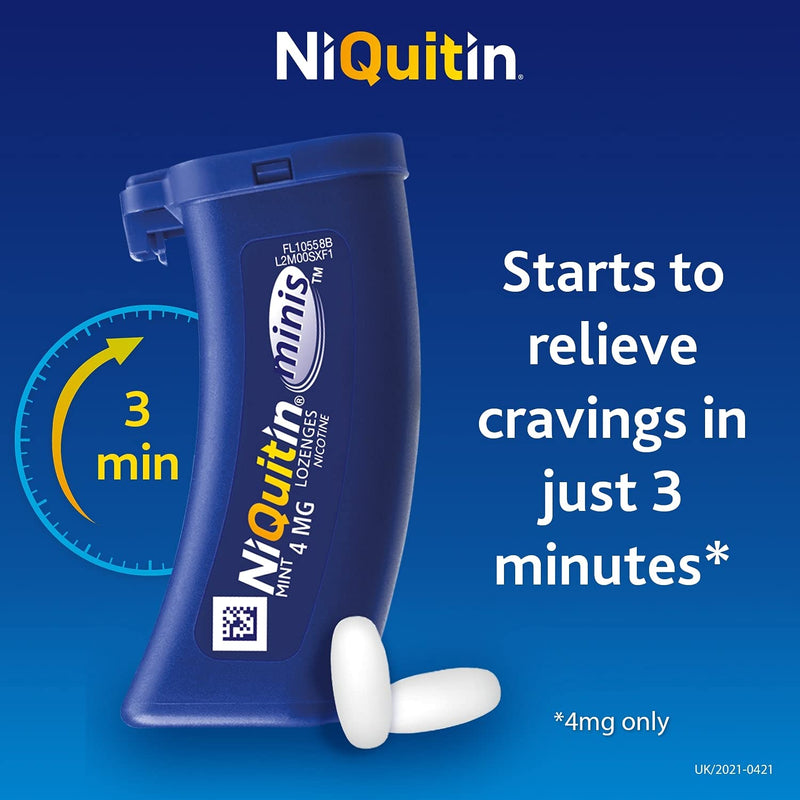 NiQuitin Mini Mint Lozenges – 4 mg, 100 Minis – Stop Smoking Aid