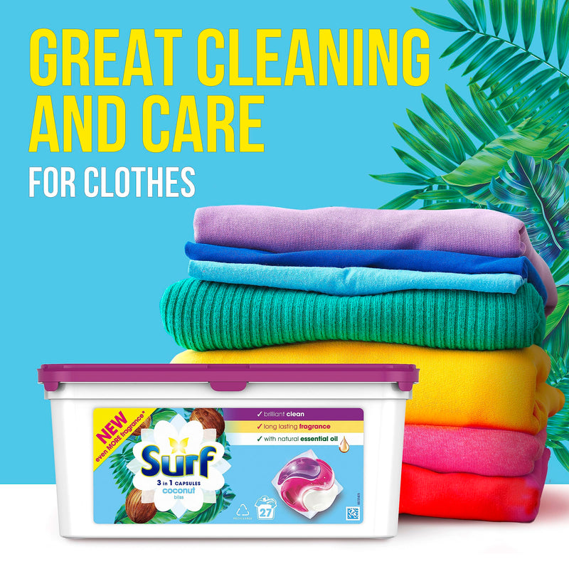 Surf Herbal Extracts 3 in 1 Capsules Washing Capsules even more fragrance* for brilliantly clean laundry every time 3x 27 capsules (81 washes)