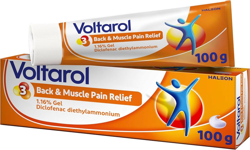 Voltarol Back & Muscle Pain Relief 1.16% Gel, Diclofenac Anti‑Inflammatory Pain Relief for Muscles & Joints, 100 g