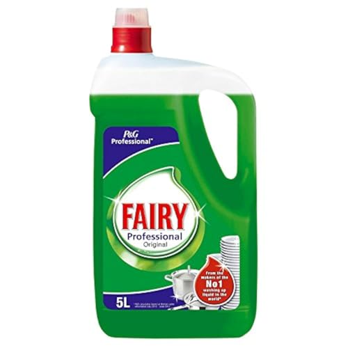 Fairy Professional Original Washing Up Liquid – Concentrated Dishwashing Liquid for Pots, Pans & Cutlery – 5 L Bottle – Powerful Grease Removal & Long-Lasting Suds.