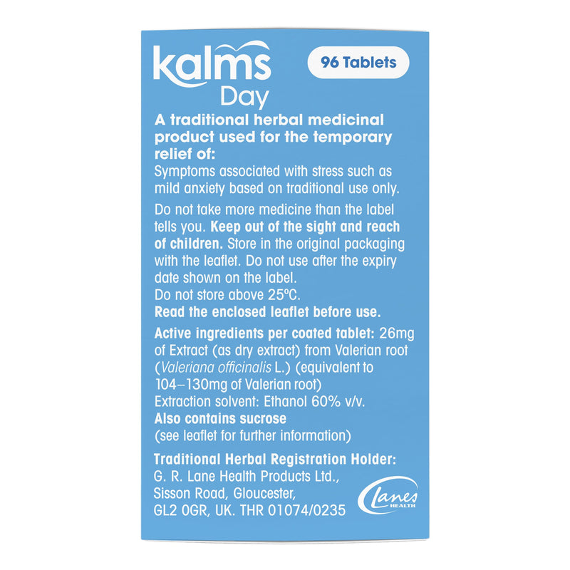 Kalms Day 168 Tablets - Traditional Herbal Medicinal Product Used for The Temporary Relief of Symptoms associated with Stress.