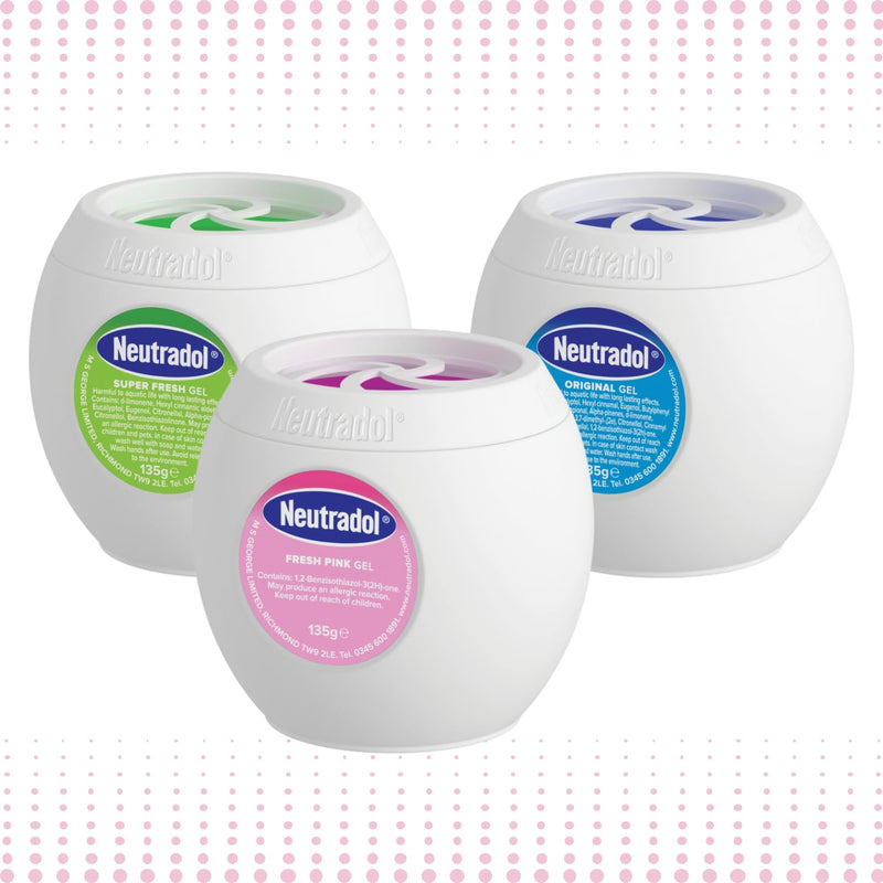 Neutradol Slow Release Gel, Air Freshener and Odour Eliminator, No Plug or Spray Needed, Multipack of 6 x 135g