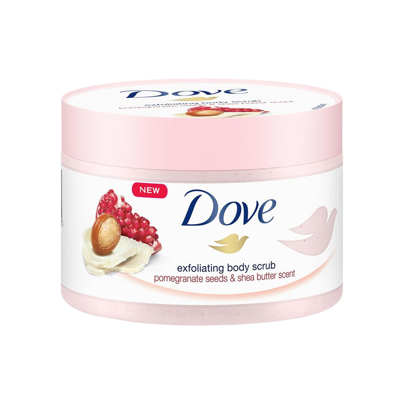 Dove Cream Shower Gel Peeling Pomegranate & Shea Butter, Pack of 4 (4 x 225 ml)