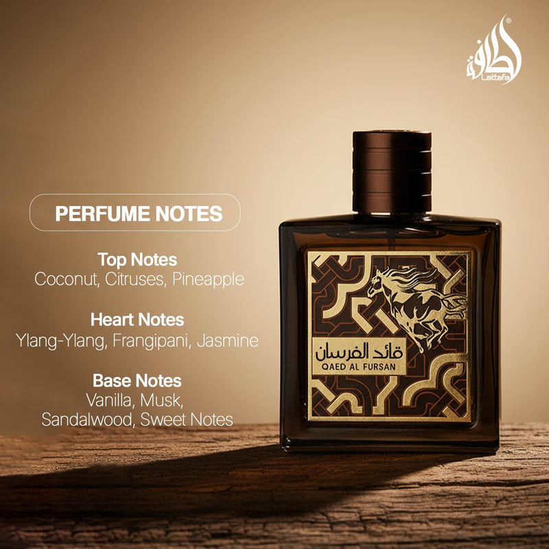 Lattafa Qaed Al Fursan Untamed Perfume, Oriental Spicy Fragrance with Nutmeg, Cardamom, Amber