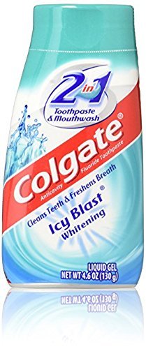 Colgate 2-in-1 Toothpaste & Mouthwash, Whitening Icy Blast, 4.6-Ounce Tubes (Pack of 6)