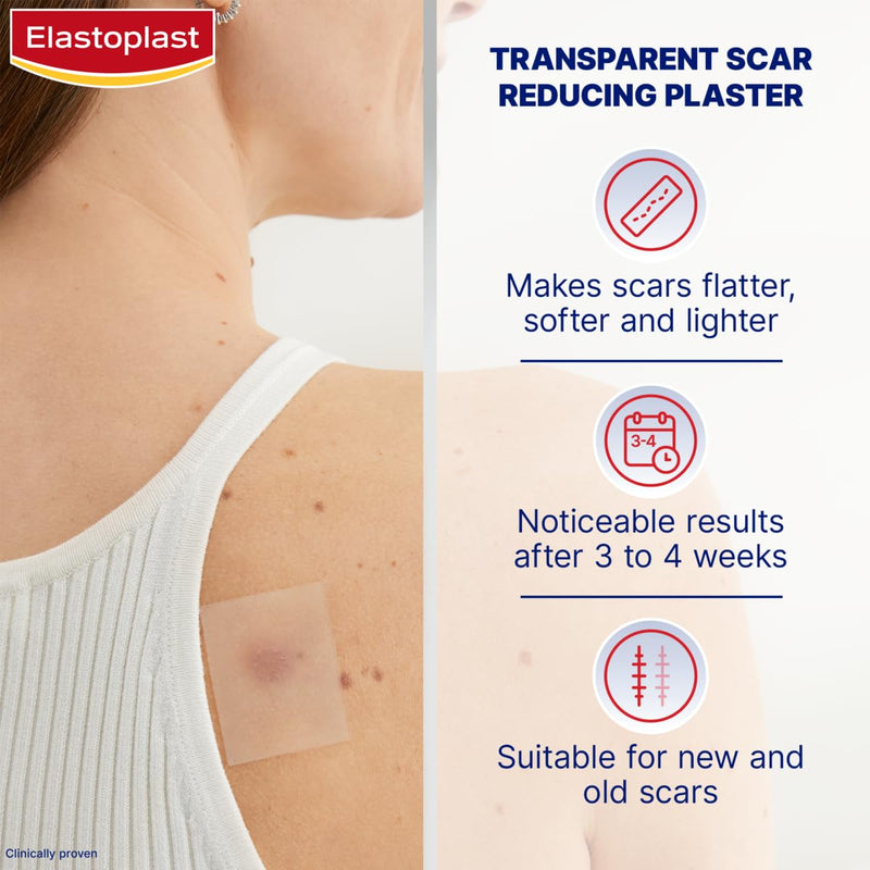Elastoplast Scar Reducer Plasters (21 Plasters), Quick and Convenient Scar Cover Up Treatment, Scar Sheets to Reduce Visibility of Scars, Scar Plaster Pack for Quick Results, Strong Adhesion Tape