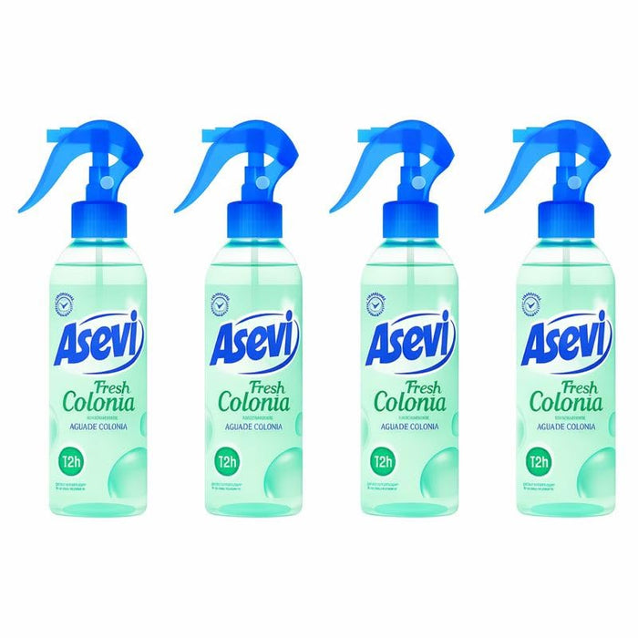 Asevi Fresh Colonia Air Freshener Spray, 400ml x4, Long-Lasting Room and Fabric Freshener, Non-Aerosol, 12h Odour Eliminator