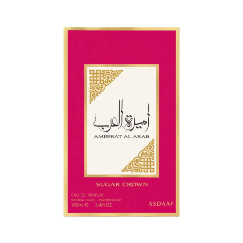 Ameerat Al Arab Sugar Crown Eau de Parfum 100ml for Women by Asdaaf Lattafa – Sweet Gourmand Perfume with Candied Orange, Cotton Candy, Vanilla Cream & Tonka Bean