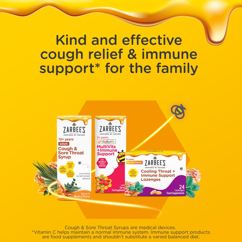 Zarbee’s Cooling Throat + Immune Support Lozenges, Calm and Cool Your Throat with Real Honey and Peppermint Oil Extract. Also Contains Vitamin C and Zinc, No Artificial Colours or Flavours, 36 Count