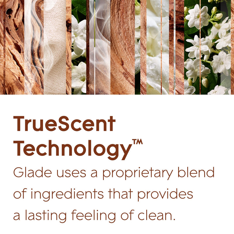 Glade Air Freshener, Aerosol Room Spray, Sandalwood & Jasmine, Pack of 12 (12 x 300ml)