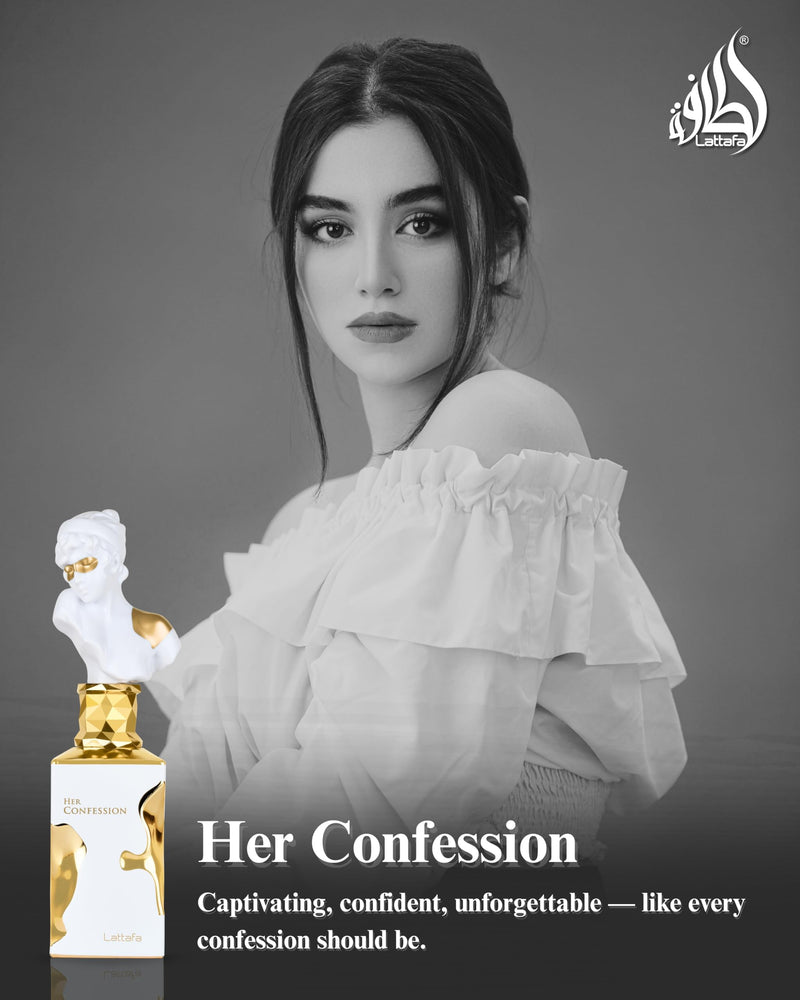 Lattafa Her Confession for Women Eau de Parfum Spray, 3.4 Ounce / 100ml