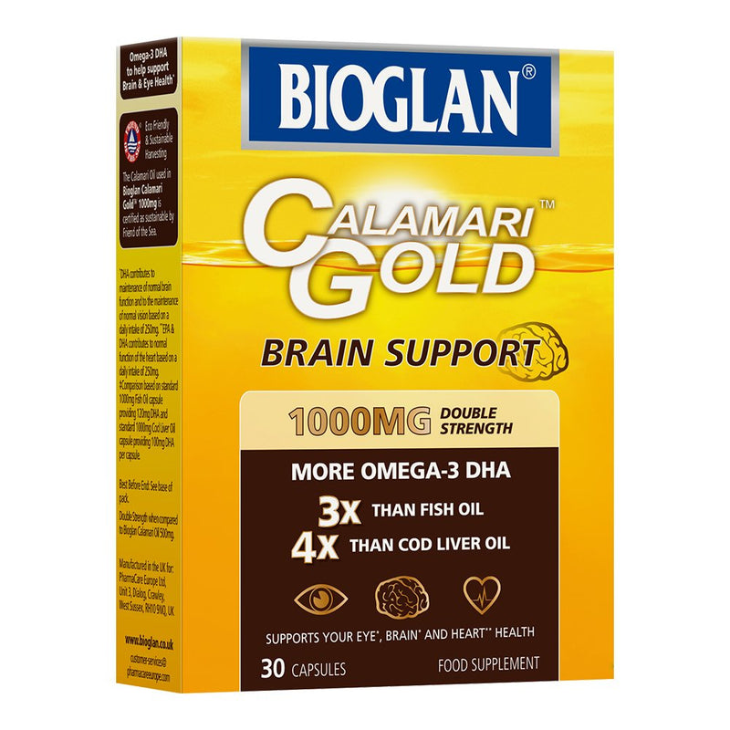 Bioglan Calamari Gold Higher Concentration of Omega-3 DHA (Docosahexaenoic Acid) in Each Capsule Than Standard 1000mg Fish & Krill Oil Capsules Combined, 30 Count