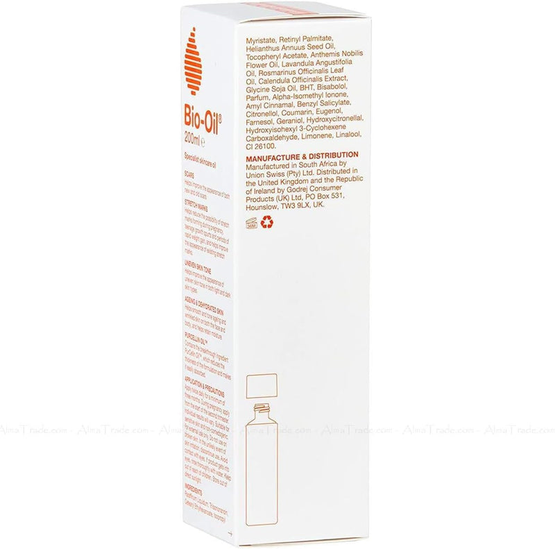Bio Oil Skincare Facial Oil for Scars, Stretch Marks and Uneven Skin Tone, 200ml, 2 Pack