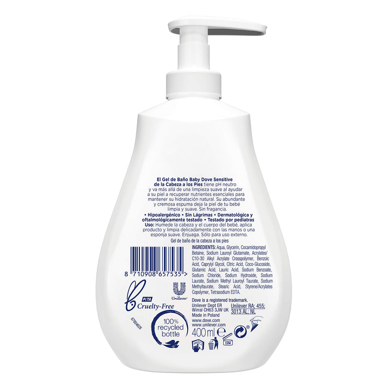 Dove Baby Sensitive Moisture Head to Toe Wash, 400ml