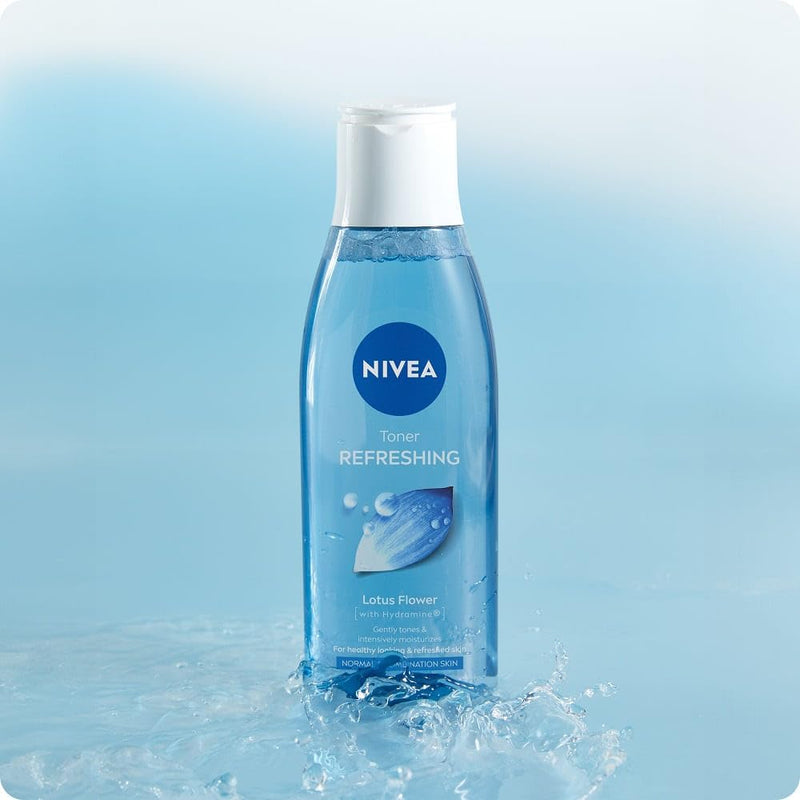 Nivea Refreshing Toner (200 ml), Face Toner with Vitamin E, Deeply Cleanses, Invigorates the Skin, and Removes Residue, Effective Facial Cleanser
