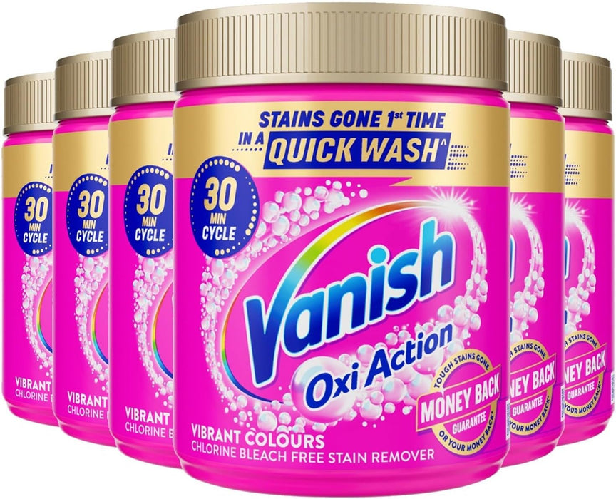 Vanish Gold Oxi Action Laundry Booster and Stain Remover Powder for Colours | Pack of 6 | 470g Each | 6 x 470g | Packaging May Vary