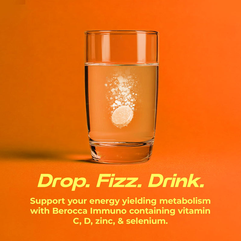 Berocca Immuno Effervescent Tablets, 11 Vitamins & Minerals, 30 Tablets