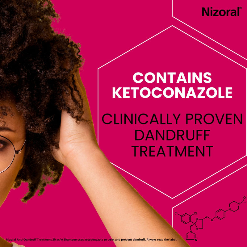 Nizoral Anti-Dandruff Treatment Shampoo, Treats and Prevents Dandruff, Clinically Proven to Control Itchy & Flaky Scalps, Contains Ketoconazole, 1 x 60ml