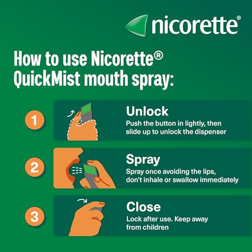 Nicorette QuickMist Mouthspray, Cool Berry (2 x 150 Sprays) Smoking or Vaping Cessation Aid, Designed to Start reducing Cravings in 30 Seconds (Quit Smoking or Quit Vaping Aid)