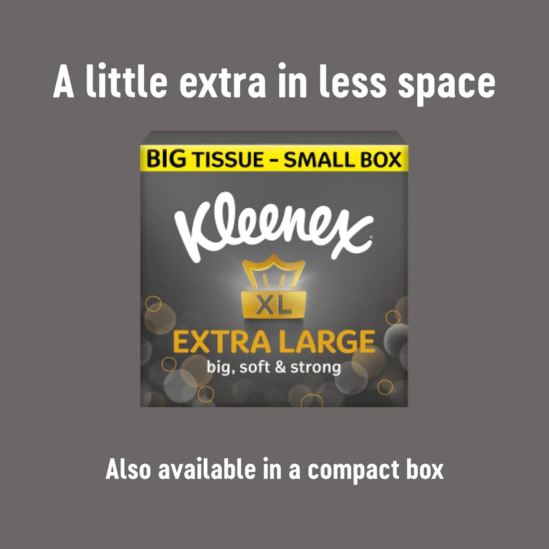 Kleenex Extra Large Soft Facial Tissues, 24 Compact Tissue Boxes, 1056 Tissues (24 Boxes) - 100% Recyclable Packaging