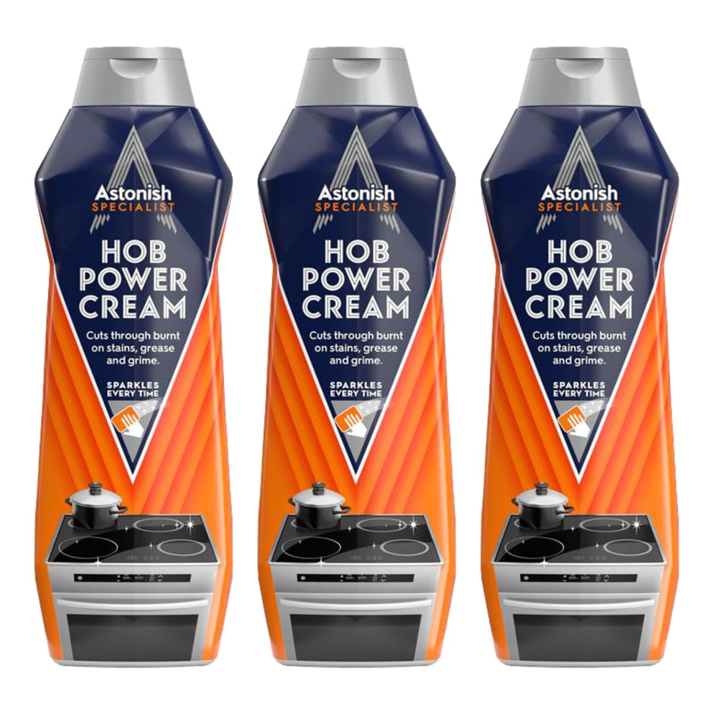Astonish Specialist Hob Cream Cleaner, for Tough Burnt on Stains, Protective Coat, Zesty Lemon Scent
