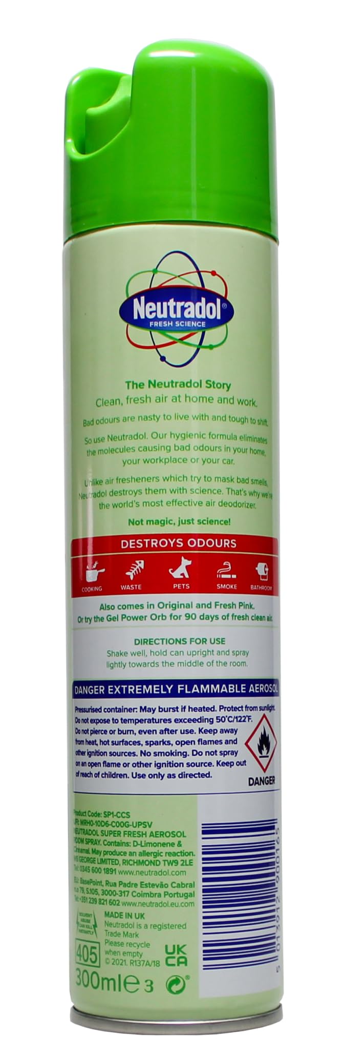 Neutradol Room Spray, Fast Acting Aerosol, Air Freshener for Home & Office, Odour Eliminator, Fresh Pink, Multipack of 3 x 300ml